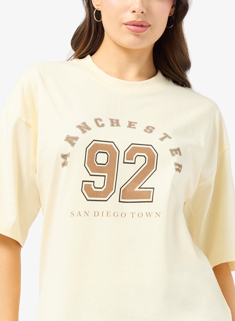 جينجر تيشيرت قطني أوفر سايز بجرافيك فارسيتي - Image 3